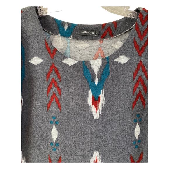 Earthbound Boho Southwest Style Sweater Dress Sz M Long Sleeves Super Soft Cozy - Picture 4 of 8